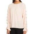 thumbnail image 1 of 1.STATE Womens Tiered Knit Blouse, Pink, Medium, 1 of 2