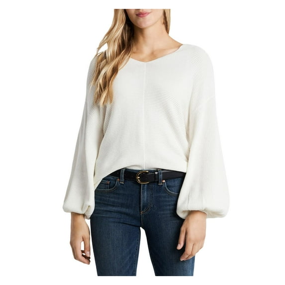 1.State Womens V Neck Balloon Sleeve Top