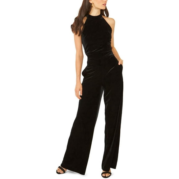1.State Womens Velvet Mock Neck Jumpsuit