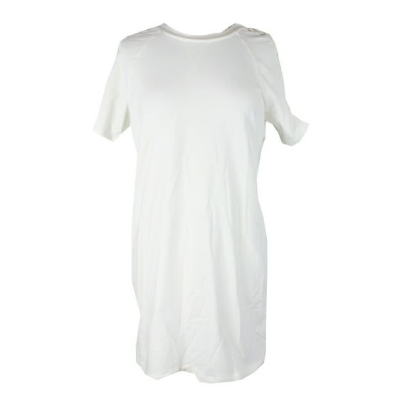 1.State Womens White Short Sleeved White Tie-Up Shoulder Tunic L