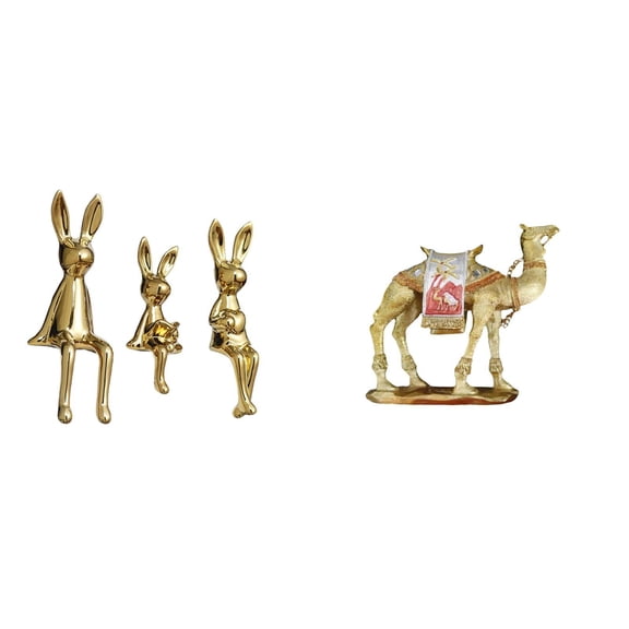 1 Statue Sitting Camel Figurine Animal Sculpture Resin Material Modern Office Desk Bookshelf Home Decoration