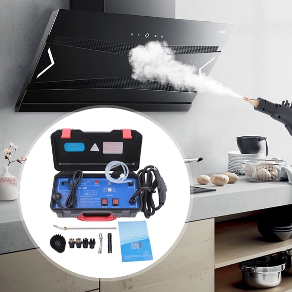 1*Steam Cleaning Machine, Used to Clean Grease, Stains, Dust, Dirt, Black, Voltage: 110V, Power: 1700W