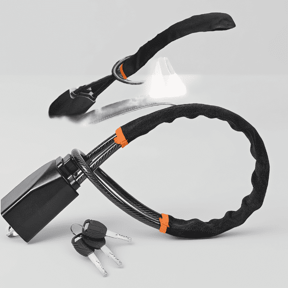 1 Steering Wheel Lock and Belt Lock, 17" Collapsible Anti-Theft Bar, Adjustable 4.7"-17" Fit, Hardened Steel, Black