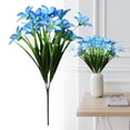 thumbnail image 1 of 1 Stem Artificial Lily Flower Faux Silk Calla Lily Single Stem for Wedding Bridal Bouquet Vase Home Table Centerpiece Decor 35cm, Clearance Blue, 1 of 9