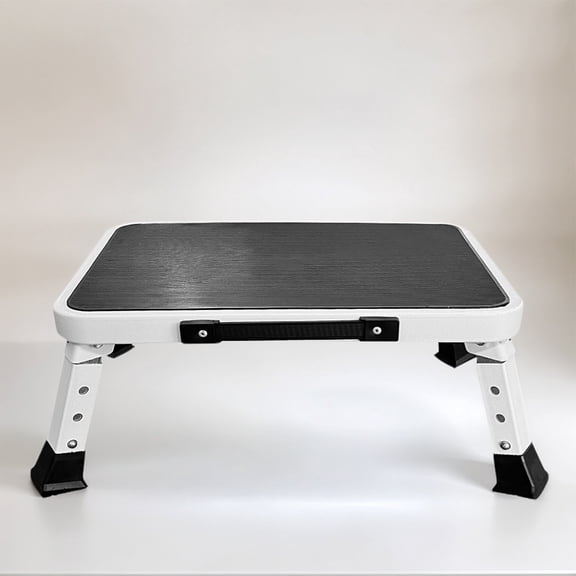 1-Step Heavy Duty Foldable Stepladder - Wide Base Non-Slip Rungs Low-Profile A-Frame Design, Sturdy Metal Step Stool for,, Workshop - Compact Portable Ladder for s,, Outdoor Use