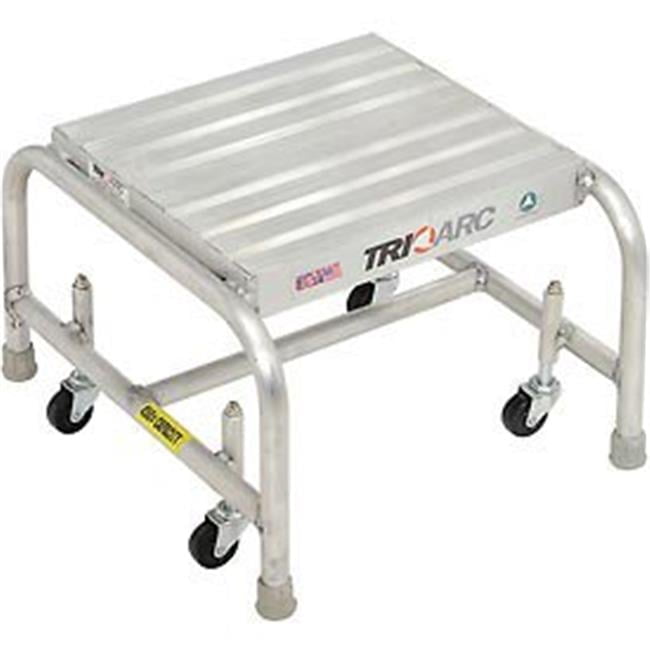 1 Step Mobile Aluminum Step Stand with Solid Ribbed Top Step & 16 in ...