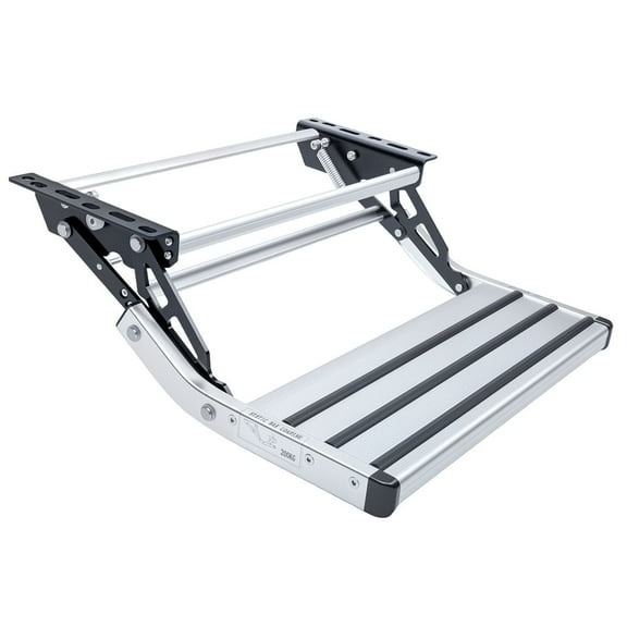 1-Step RV Steps, Manual Retractable RV Steps, 400 LBS Load Capacity, Foldable Aluminum Alloy Camper Steps, Thickened Steel Plate Trailer Steps, Non-Slip Design, Ideal for RV, Trailer, Camper