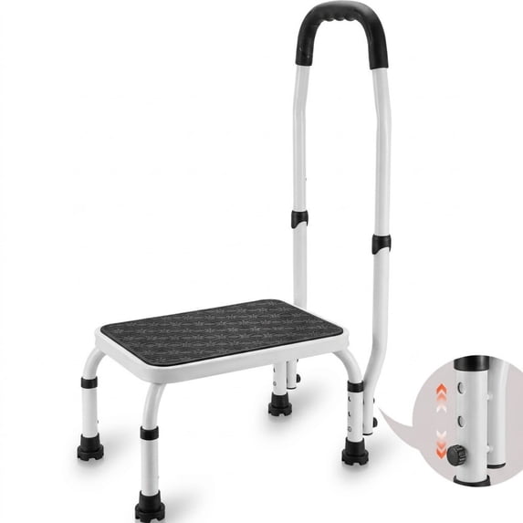 1 Step Stool with Handle and 3 Adjustable Heights Steel