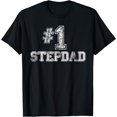 thumbnail image 1 of #1 StepDad T Shirt Step Dad Number One Father's Day Gift Tee T-ShirtMen and women, Black T-shirt, size: Extra large, 1 of 4