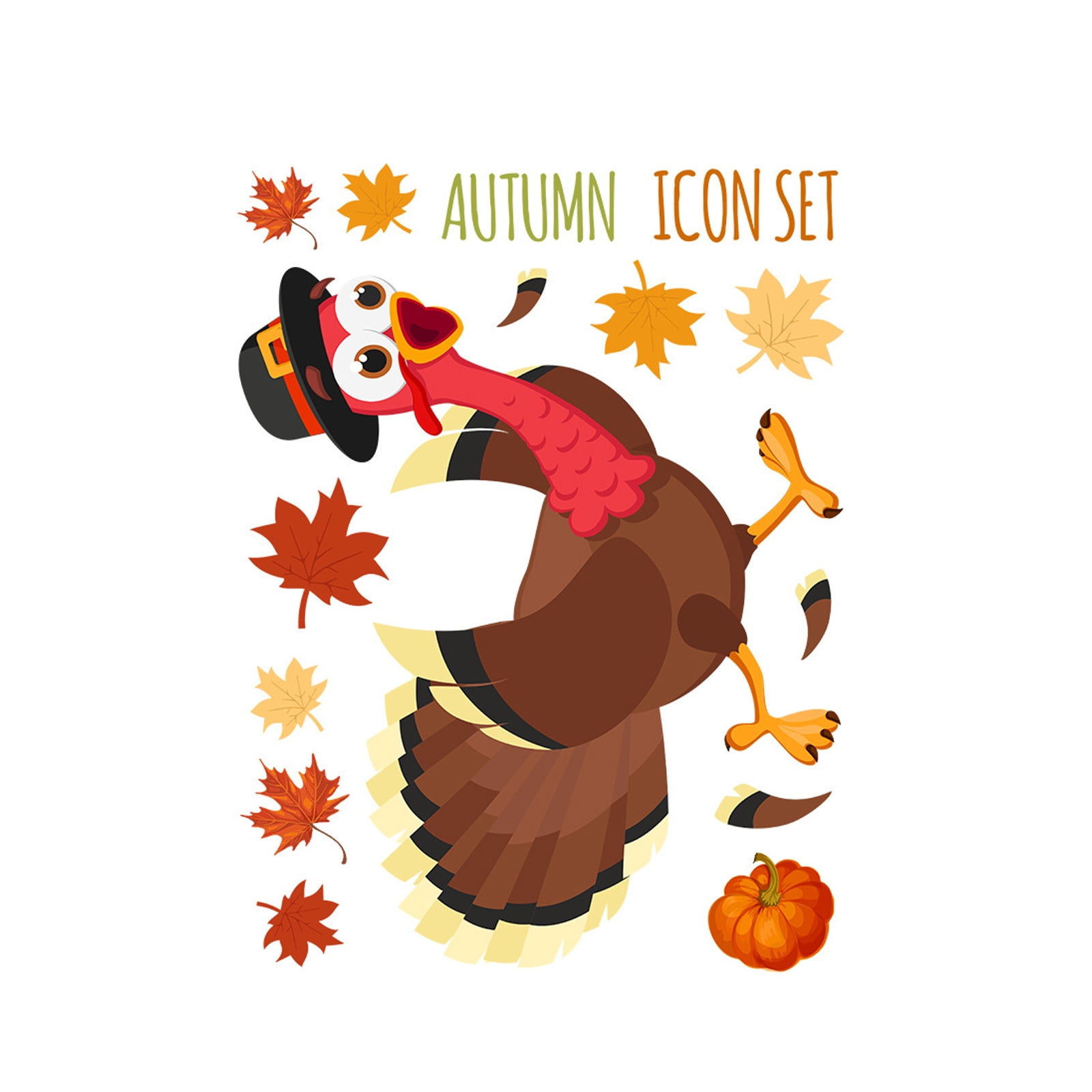 🌈 1 Sticker Clearance! Thanksgiving Autumn Maple Leaf Window Stickers