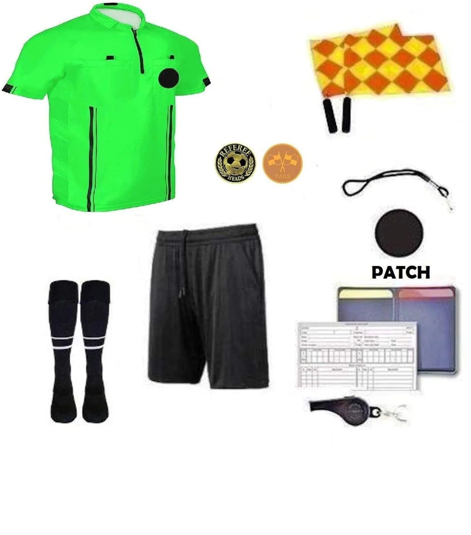 1 Stop Soccer Premium Referee 10 Piece Package Jersey Coin Short Socks