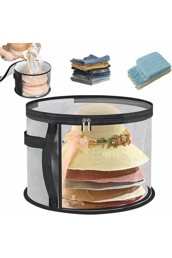 1 Storage Bag Clearance! Oversized Clear Hat Box Storage Bag for Women 2025 Upgrade Holds Up To 7 Caps Cowboy Hat Organizer for Closet Wide Brims Hat Case With Carrying Handles Home Textile Storage