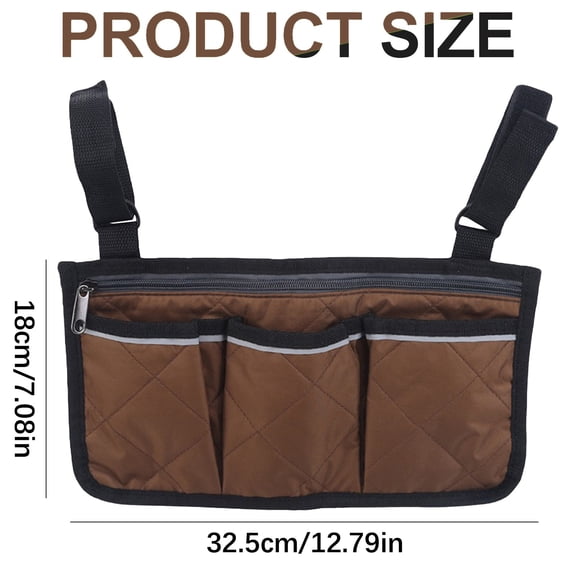 1 Storage Bag Wheelchair Side Bag Armrest Storage Bag With Reflective Stripe for Newspaper Magazines Glasses
