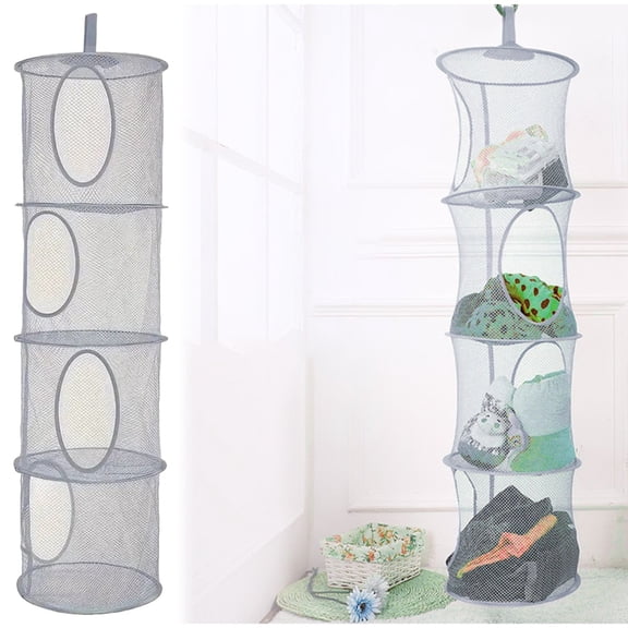 1 Storage Basket Hanging Storage Basket Foldable Storage Net 4 Layer Compartment Storage Bag Used for Hanging Small Clothes