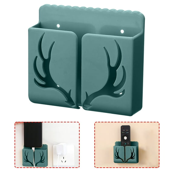 1*Storage Box Mobile Phone Remote Control Storage Box Free Perforation Wall Storage Rack Home Textile Storage