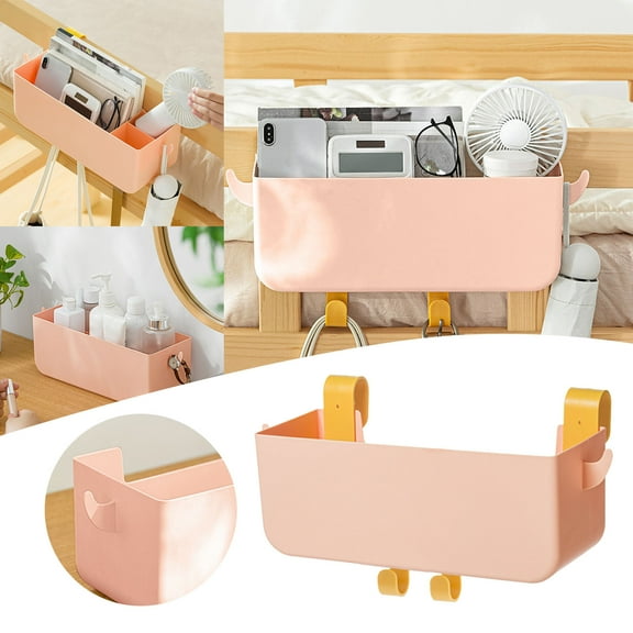1*Storage Box Student Dormitory Bedside Storage Storage Hanging Basket With Hook Large Capacity Compartmental Storage Hanging Storage Box Home Textile Storage