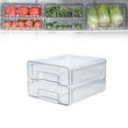 thumbnail image 1 of 1 Storage Box,Refrigerator Storage Box,Refrigerator Organizer Fridge Drawers With Lids Stackable Pull Out Fridge Storage Containers Double Layer Clear Plastic Refrigerator Organizer With Drain Tray, 1 of 8