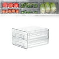 thumbnail image 1 of 1 Storage Box,Refrigerator Storage Box,Refrigerator Organizer Fridge Drawers With Lids Stackable Pull Out Fridge Storage Containers Double Layer Clear Plastic Refrigerator Organizer With Drain Tray, 1 of 8