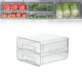 thumbnail image 1 of 1 Storage Box,Refrigerator Storage Box,Refrigerator Organizer Fridge Drawers With Lids Stackable Pull Out Fridge Storage Containers Double Layer Clear Plastic Refrigerator Organizer With Drain Tray, 1 of 8