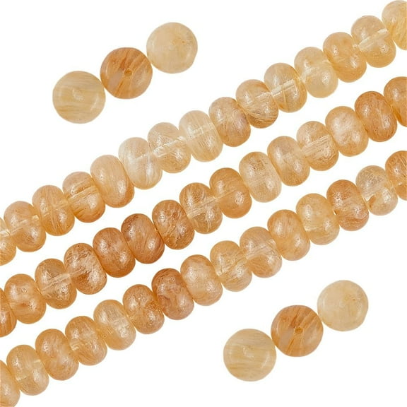 1 Strand 74Pcs Natural Stone Rondelle Beads 8mm Stone Beads Small Watermelon Stone Glass Gemstone 15 Inch Smooth Disc Spacer Bead