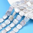 thumbnail image 1 of 1 Strand Baroque Natural Nucleated Pearl Keshi Pearl Beads Strands Cultured Freshwater Pearl Square Seashell Color 10.5~13x10.5~12x3~5.5mm Hole: 0.6mm 16~17pcs/strand 7.28~7.68 inch(18.5~19.5cm), 1 of 6