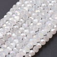 thumbnail image 1 of 1 Strand Faceted(32 Facets) Round Electroplate Imitation Jade Glass Beads Strands White 3mm Hole: 1mm about 100pcs/strand 11.5 inch, 1 of 3