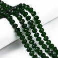 thumbnail image 1 of 1 Strand Glass Beads Strands Faceted Rondelle Dark Green 10x8mm Hole: 1mm 65~66pcs/strand 20.8~21.2 inch(53~54cm), 1 of 4