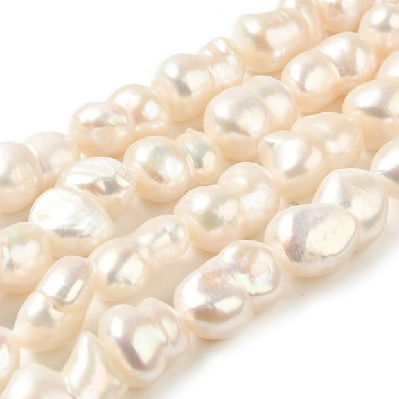 1 Strand Natural Cultured Freshwater Pearl Beads Strands Peanut Old Lace 8.5~22x10~18x8~10mm Hole: 1mm 21pcs/strand 14.69~14.80''(37.3~37.6cm)