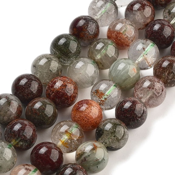 1 Strand Natural Four Seasons Lodolite Quartz Beads Strands Round 10mm Hole: 1mm about 37pcs/strand 15.43''(39.2cm)