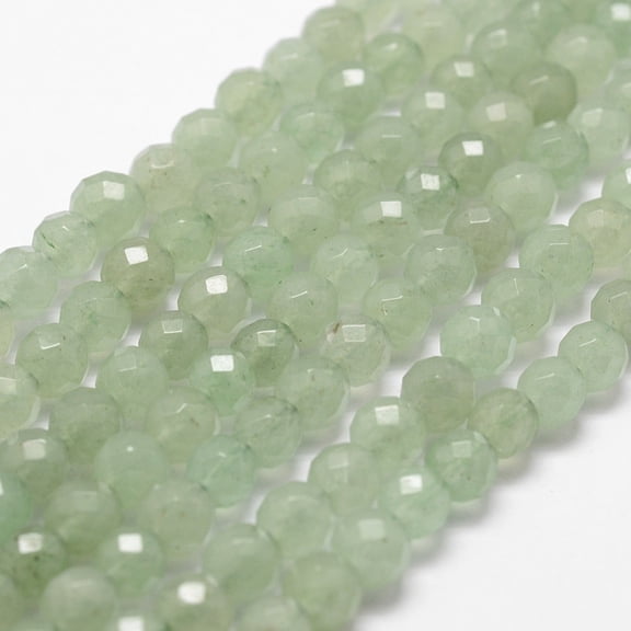 1 Strand Natural Green Aventurine Beads Strands Faceted Round 6mm Hole: 1mm about 61pcs/strand 14.9 inch~15.1 inch