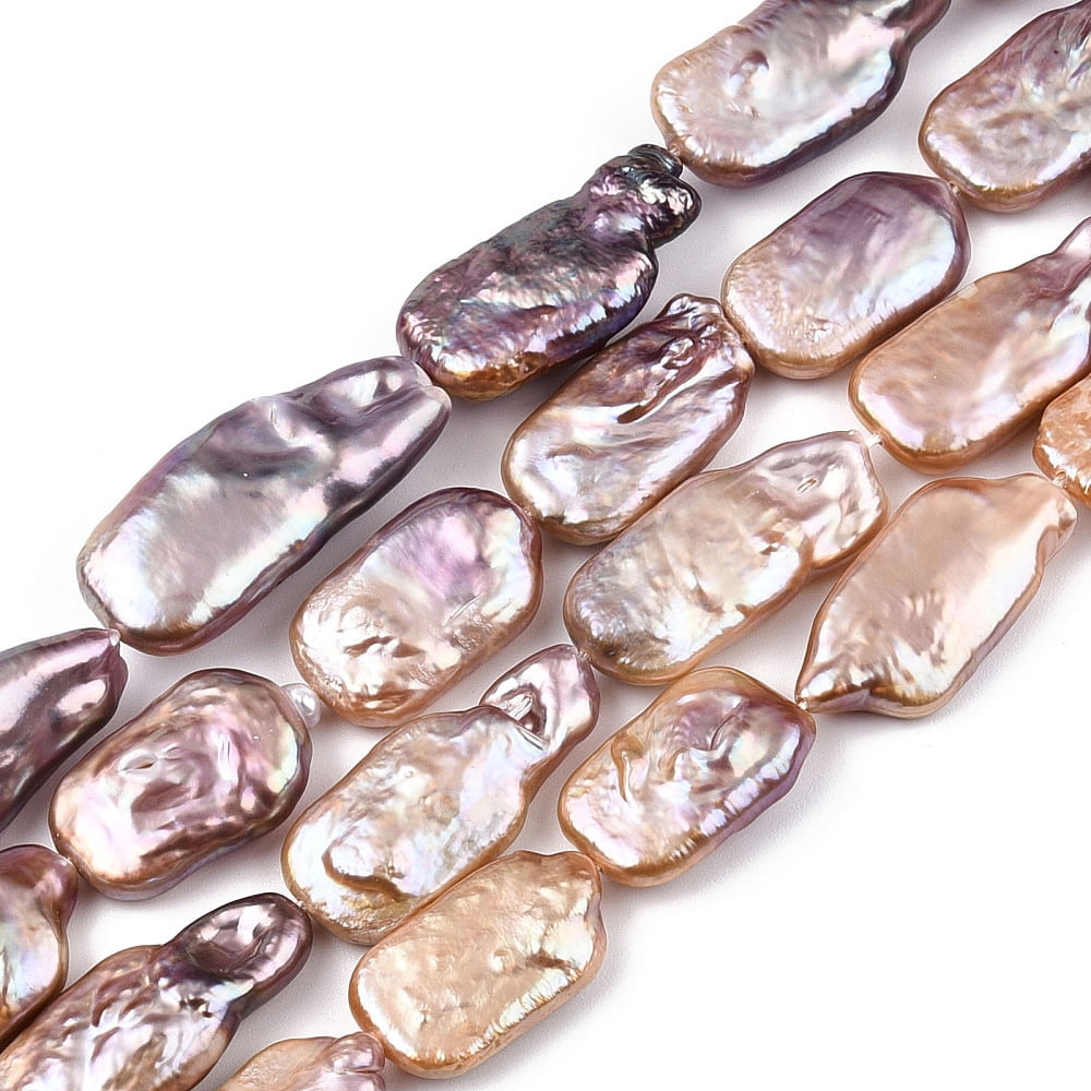 1 Strand Natural Keshi Pearl Beads Strands Baroque Pearls Light Salmon 18.5~28x10.5~13.5x4.5~8.5mm Hole: 0.6mm about 16~20 pcs/strand