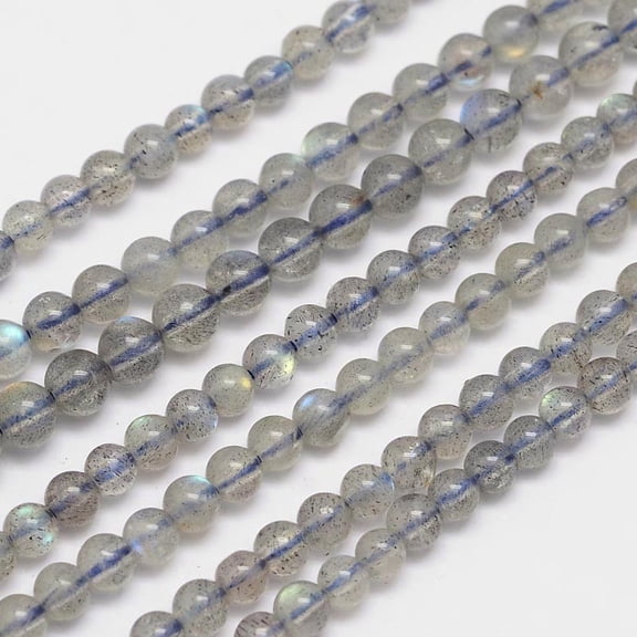 1 Strand Natural Labradorite Round Bead Strands Grade AA 4mm Hole: 1mm about 90pcs/strand 38cm