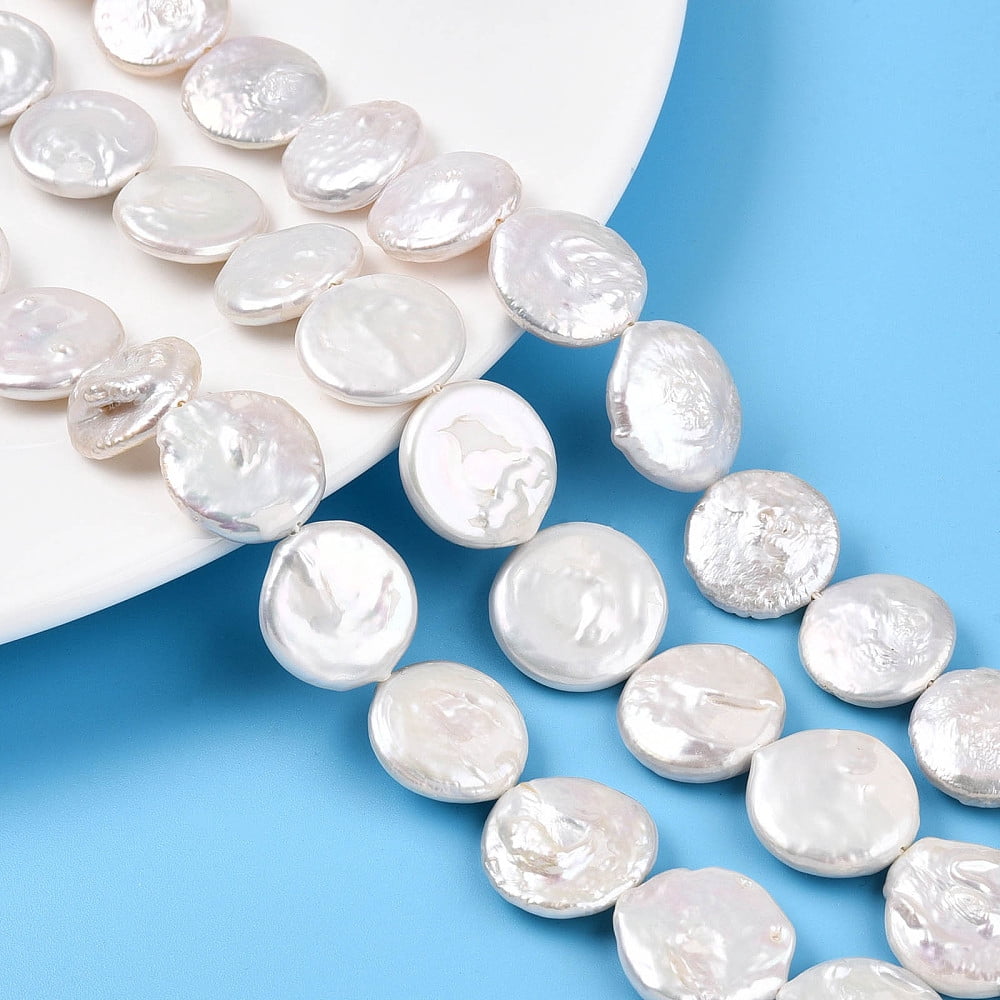1 Strand Natural Nucleate Keshi Pearl Beads Strands Baroque Pearls Seashell Color 16~27x14~18x3.5~8mm Hole: 0.7mm about 20~23pcs/strand