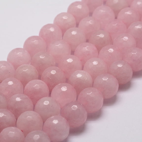 1 Strand Natural Rose Quartz Beads Strands Faceted Round 8mm Hole: 1mm 44pcs/strand 14.9 inch~15.1 inch