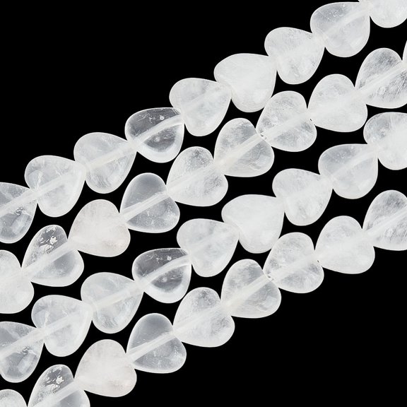 1 Strand Quartz Beads Strands Rock Beads Heart 10x10.5~11x5mm Hole: 1.2mm 40pcs/strand 15.35''(39cm)