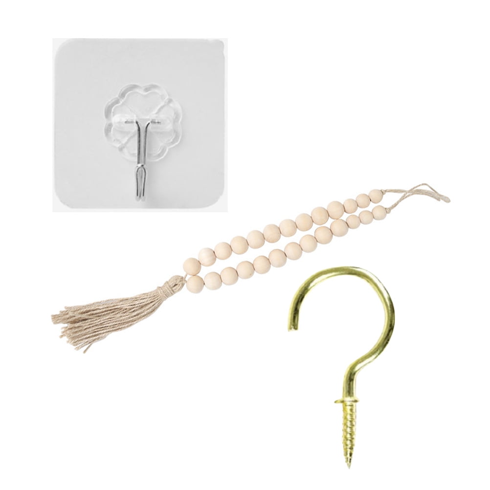 2-Piece Wooden Bead Curtain Tiebacks With Tassel (Blue) - Decorative Window Holdbacks For Curtains & Drapes