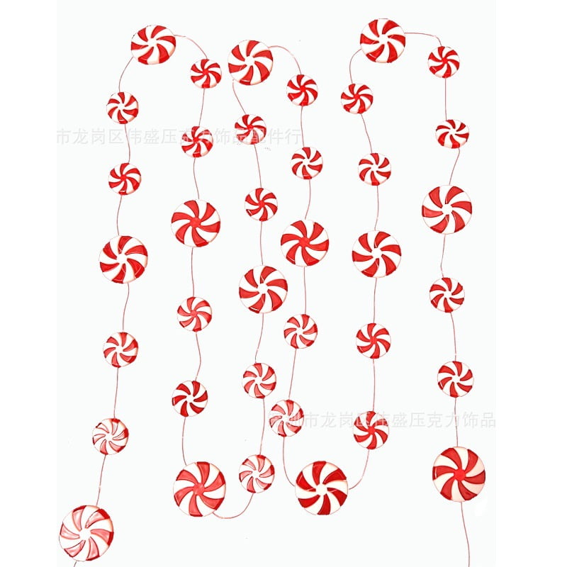 1 String of Christmas Candy Garland Pendant Xmas Tree Hanging Peppermint Candy Garland Party