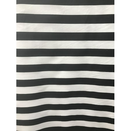 1" Stripes Broadcloth Print, 60" Wide, Sells by the Yard from Sal Tex Fabrics, White/Black