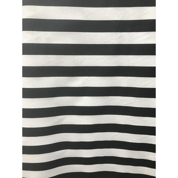 1" Stripes Broadcloth Print, 60" Wide, Sells by the Yard from Sal Tex Fabrics, White/Black
