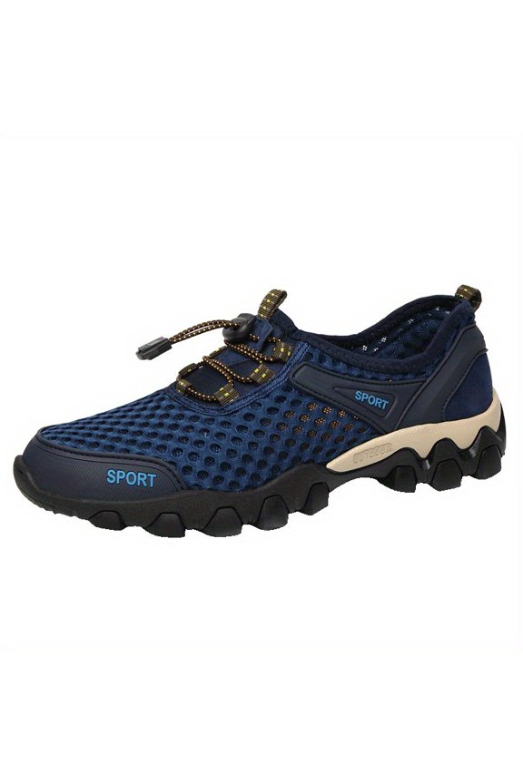 1 Style Men's Trekking Shoes - Lightweight Breathable High Quality Outdoor Sneakers with Cushioned PVC Sole Suitable for Outdoor Activities, Travel & Casual Attire - Low-Top Trekking Shoes for Men