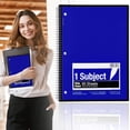 thumbnail image 1 of 1 Subject Notebook, Wirebound, Spiral Notebook, 3 Hole Punched, Wide Ruled 60 Sheets Wire Notebooks, College Ruled Notebooks for Office Supplies, Classroom Must Haves, Blue, 1 of 9