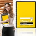 thumbnail image 1 of 1 Subject Notebook, Wirebound, Spiral Notebook, 3 Hole Punched, Wide Ruled 60 Sheets Wire Notebooks, College Ruled Notebooks for Office Supplies, Classroom Must Haves, Yellow, 1 of 9