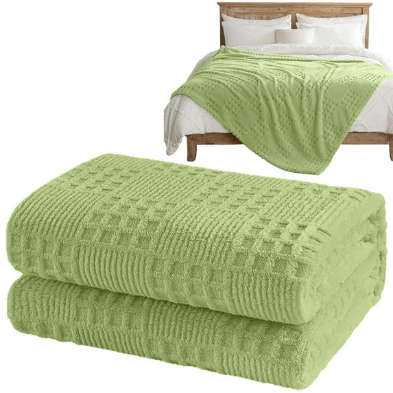 1 Summer Cooling Blanket Cotton Weave Throw Blanket Soft Lightweight Breathable Cozy Summer Throws for Couch Bed Sofa Aesthetic Woven Blanket for Home Decor