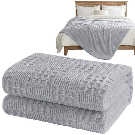 1 Summer Cooling Blanket Cotton Weave Throw Blanket Soft Lightweight Breathable Cozy Summer Throws for Couch Bed Sofa Aesthetic Woven Blanket for Home Decor