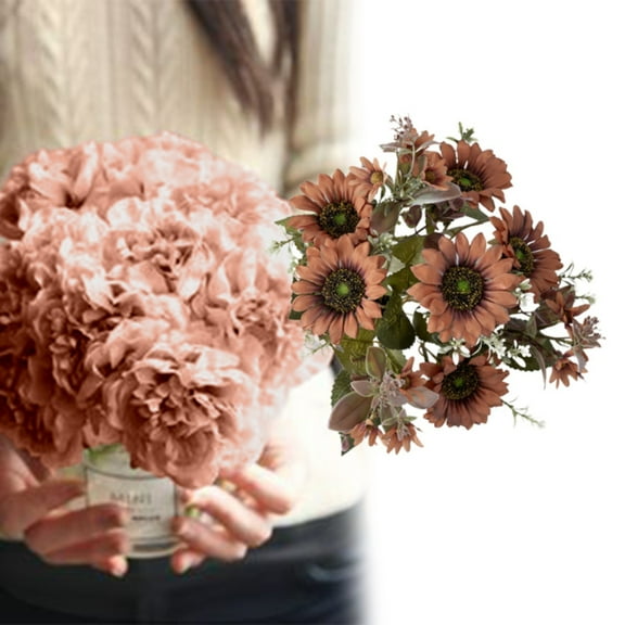 1 Sunflower Bouquet Artificial Flowers Gardening Home Decoration Artificial Flowers Artificial Sunflowers Event Decoration Hand Bouquets