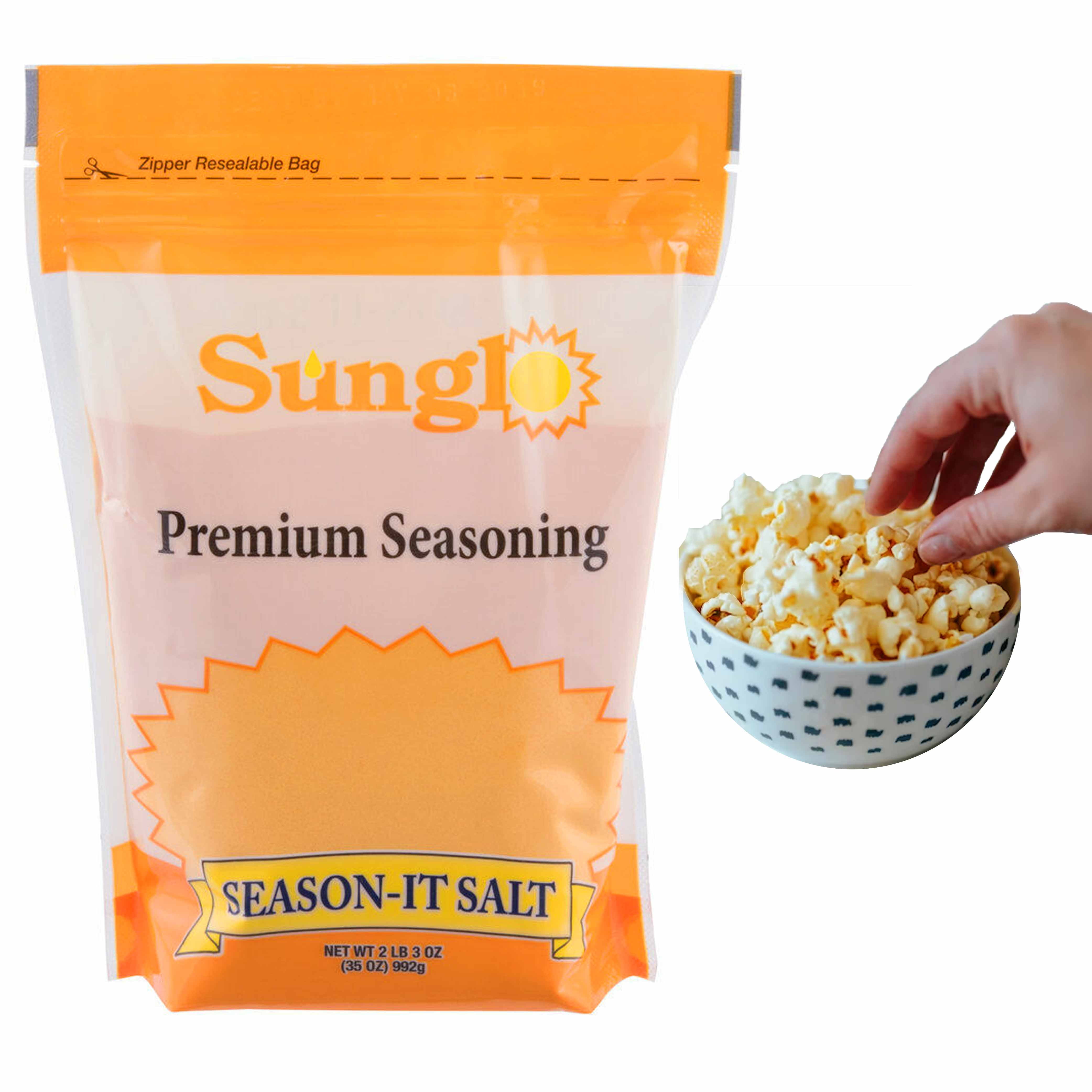 1 Sunglo Season-It Salt Movie Theater Buttery Popcorn Kernel Flavor Non-GMO  35oz 