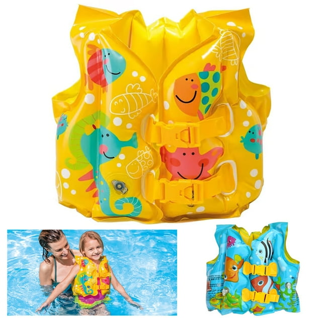 1 Swim Vest Float Inflatable Life Jacket Safe Kids Floaties Pool Beach