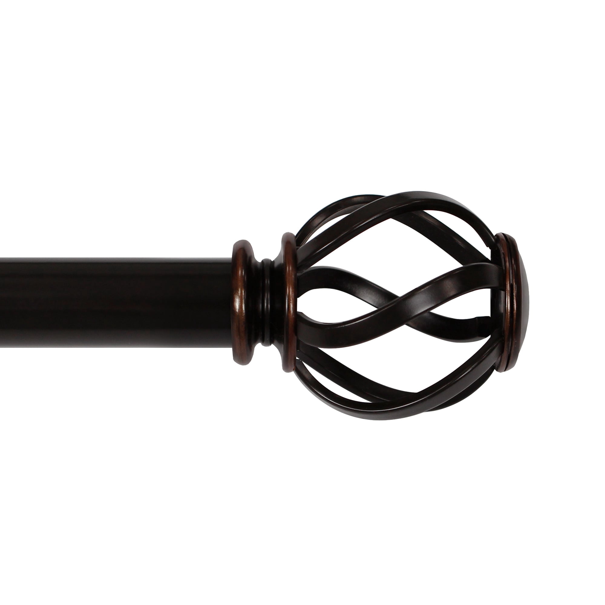 1" Swirl Cage Finial Set ORB 50"-144"