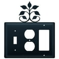 thumbnail image 1 of 1 Switch and Duplex Outlet Cover with Leaves Accent, Black, 1 of 2
