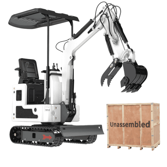 1 T Mini Excavator Hydraulic Thumb B&S Gas Tracked Digger Unassembled, Mini Excavator Gas Power 1 Ton, US In Stock